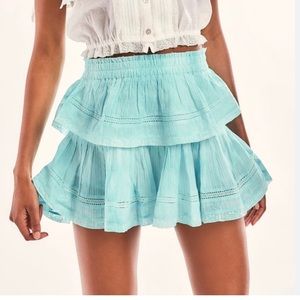 LoveShackFancy blue ruffle tiered skirt